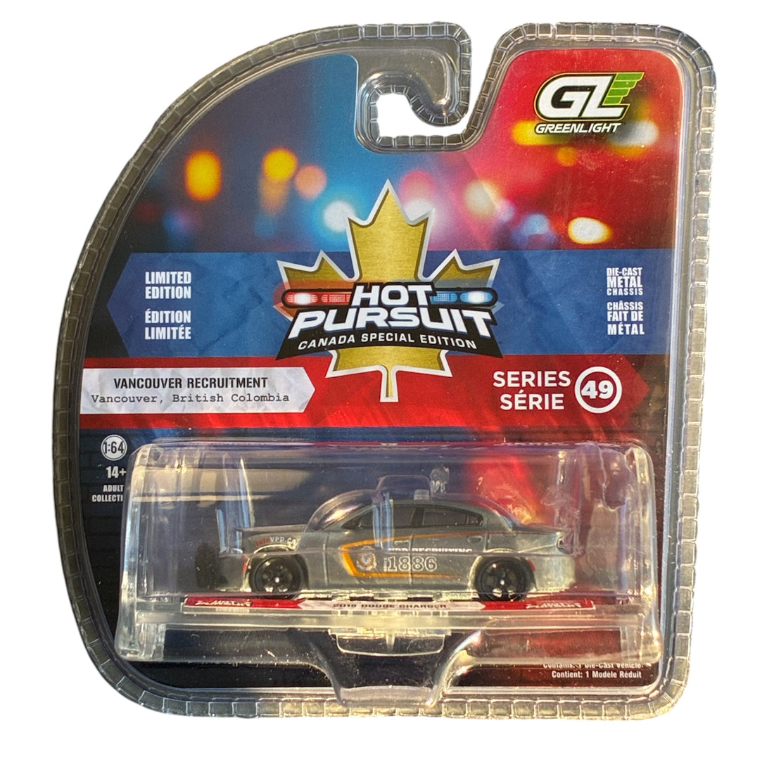 CHASE CAR GreenLight 1:64 2018 Dodge Charger VPD Recruiting – Hot Pursuit Series 49 GL43065-C-CHASE