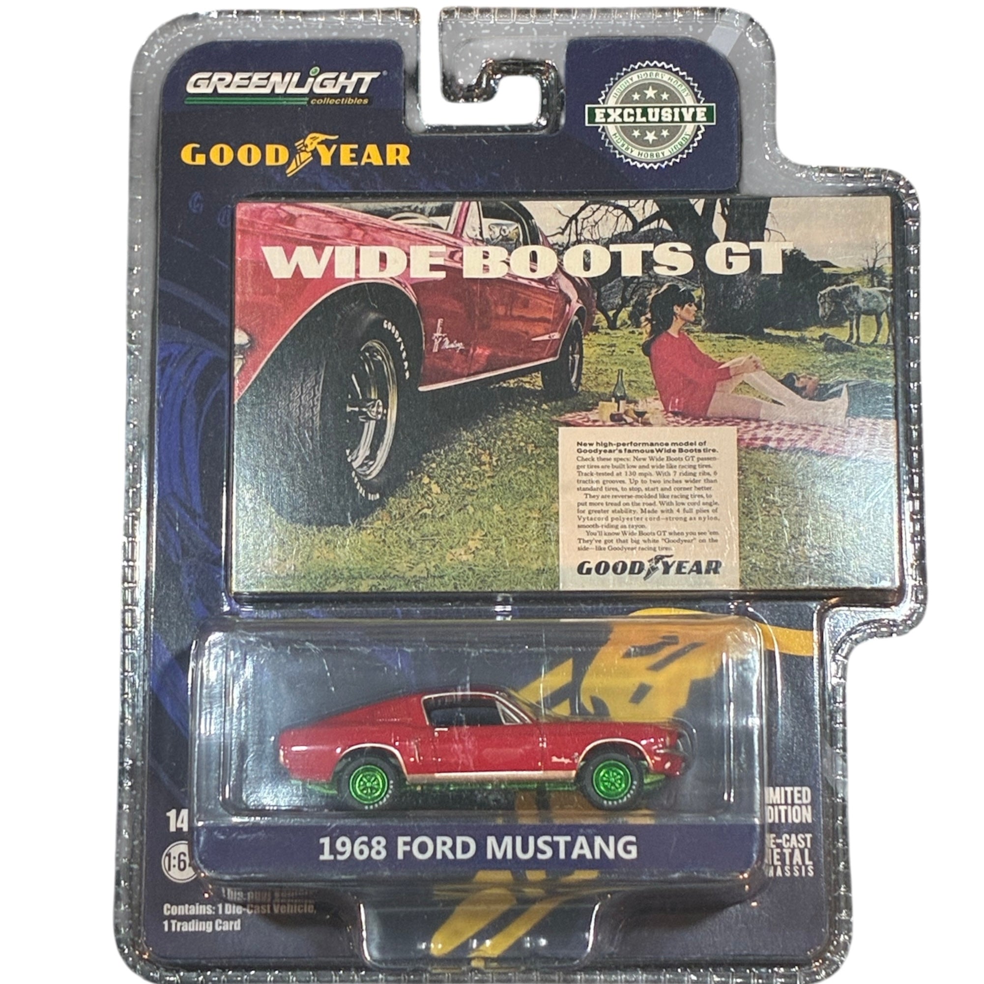CHASE CAR – 1968 Ford Mustang Goodyear – GreenLight Hobby Exclusive 1:64 – GL30247-CHASE