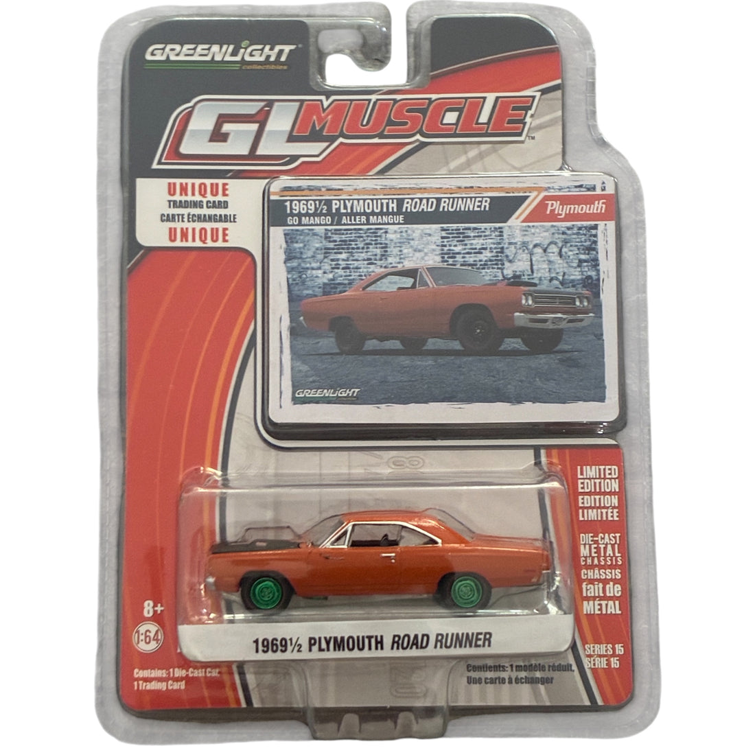 CHASE CAR – 1969½ Plymouth Road Runner – GreenLight GL Muscle 1:64 – Trading Card – GL13150-CHASE
