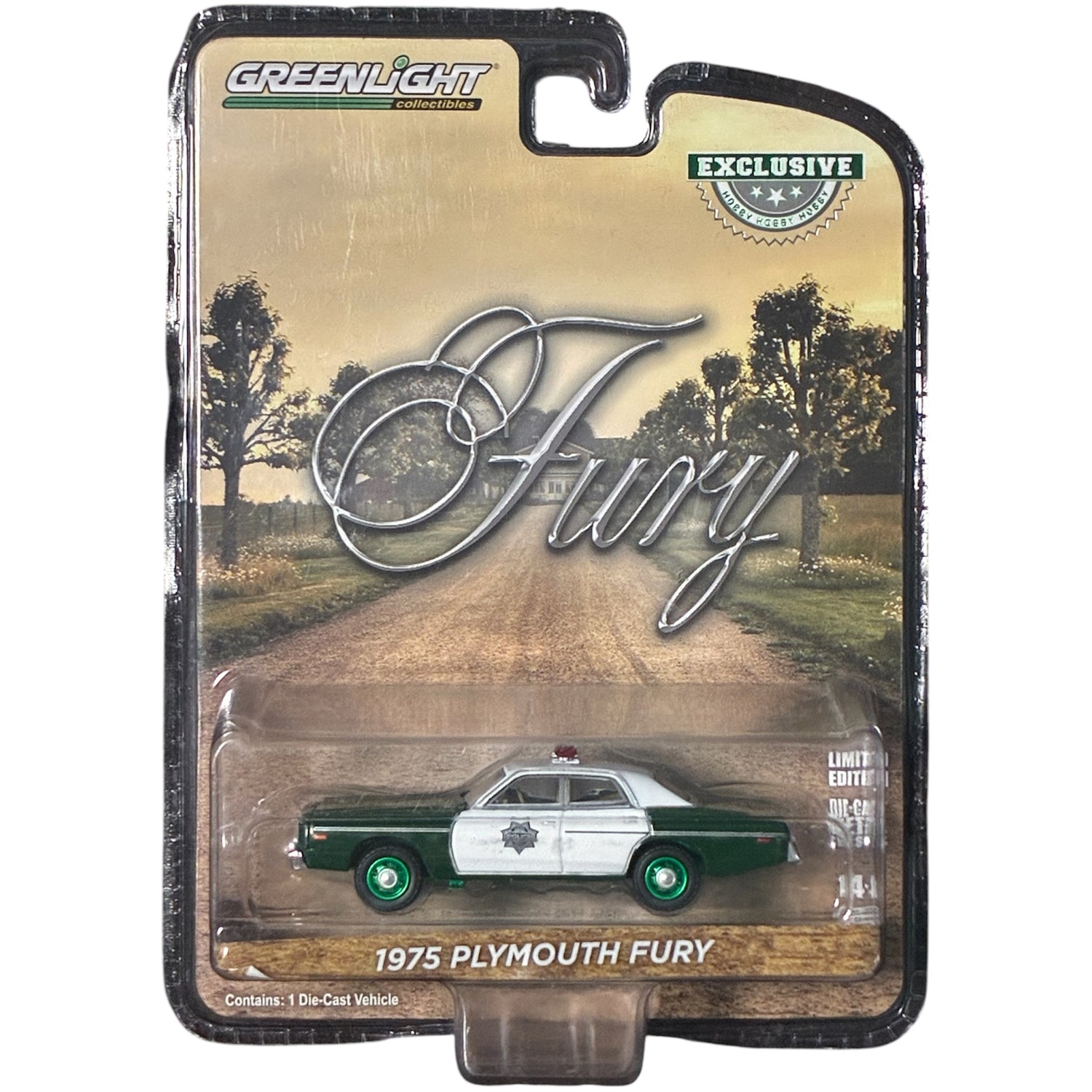 CHASE CAR – Plymouth Fury Police 1975 Hobby Exclusive 1:64 – GreenLight GL30325-CHASE