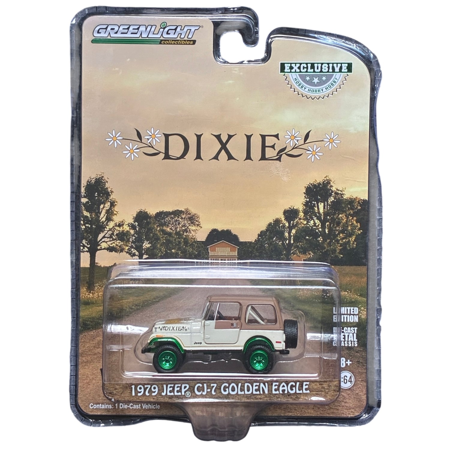 CHASE CAR – Jeep CJ-7 Golden Eagle 1979 Dixie Hobby Exclusive 1:64 – GreenLight GL30175-CHASE
