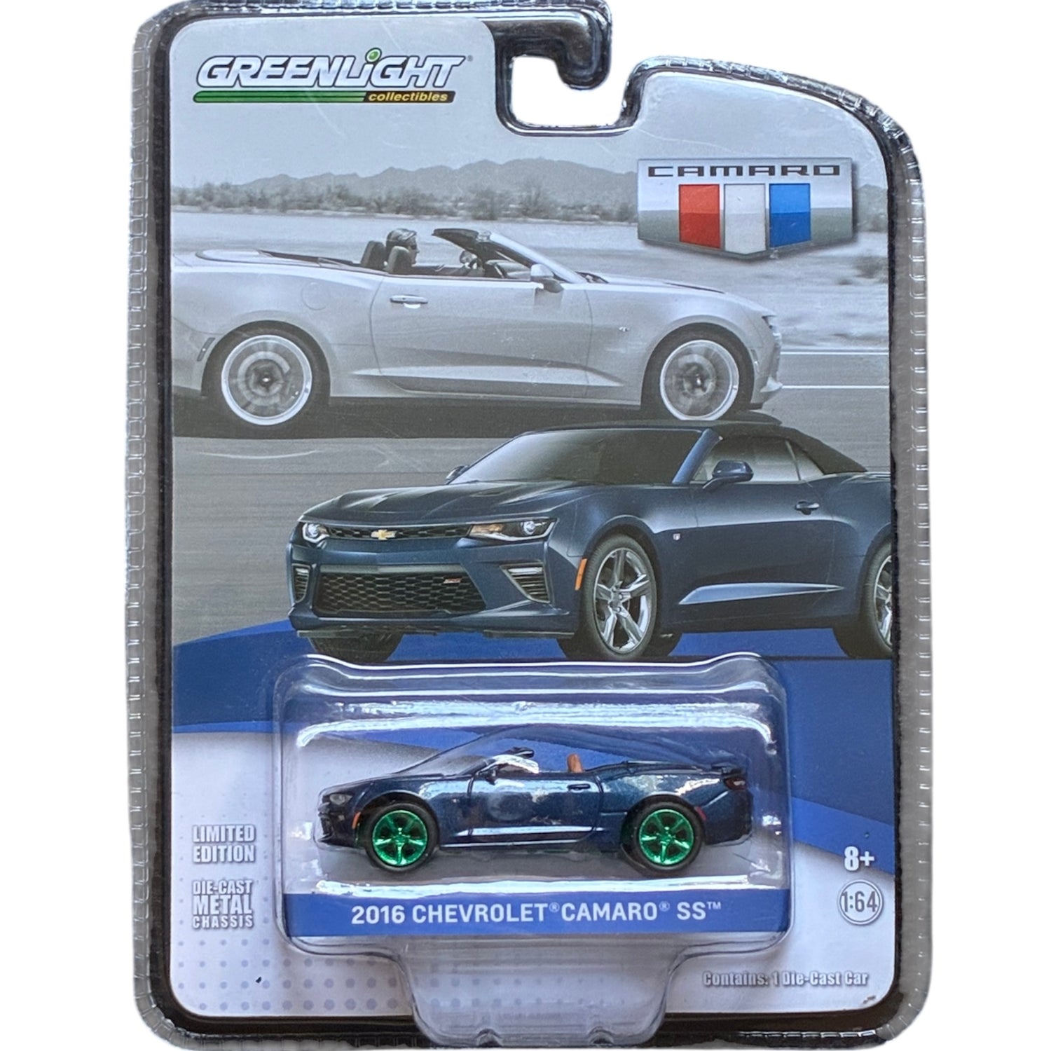 CHASE GreenLight 1:64 Chevrolet Camaro SS 2016 – Roues vertes – GL27870-F-CHASE