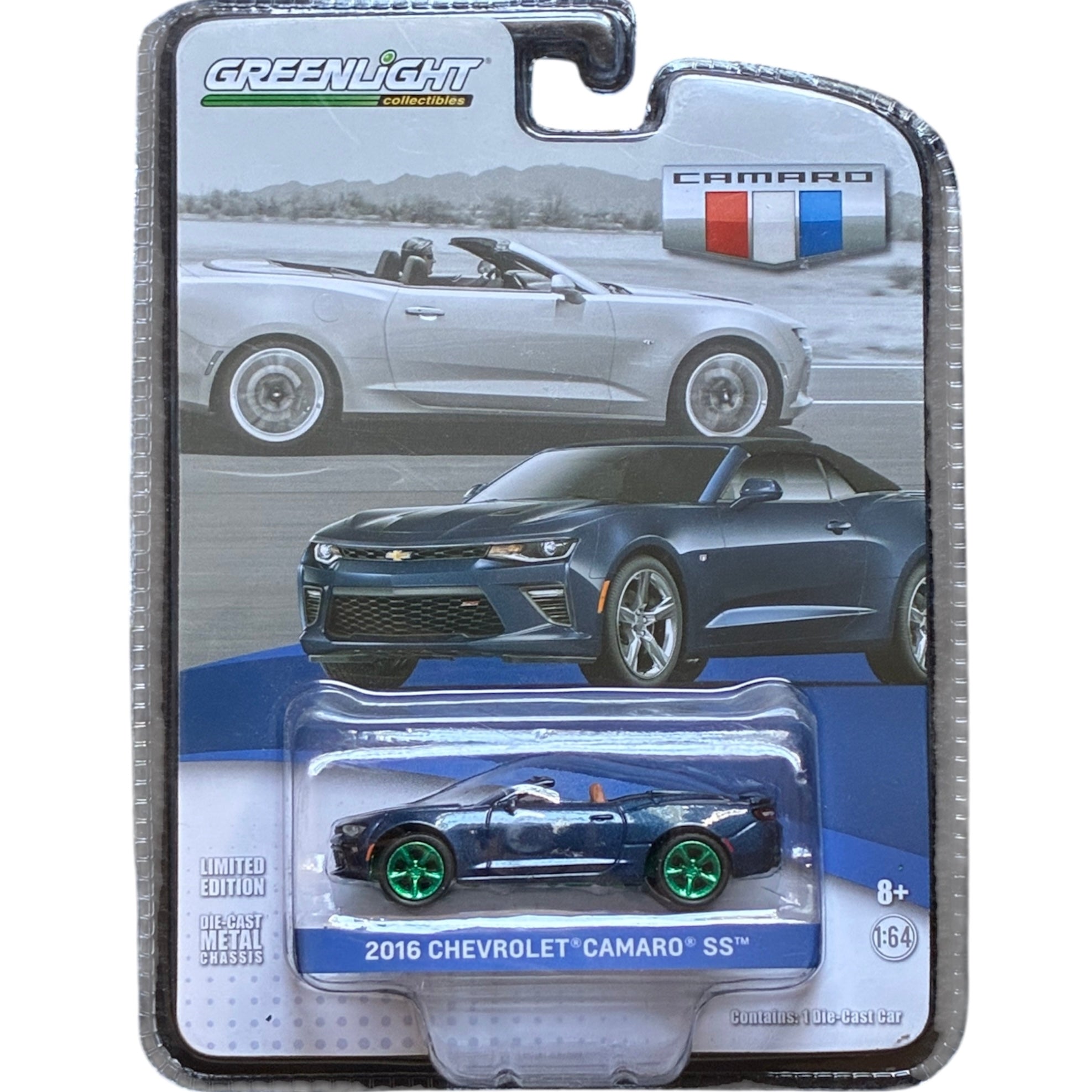 CHASE GreenLight 1:64 Chevrolet Camaro SS 2016 – Roues vertes – GL27870-F-CHASE