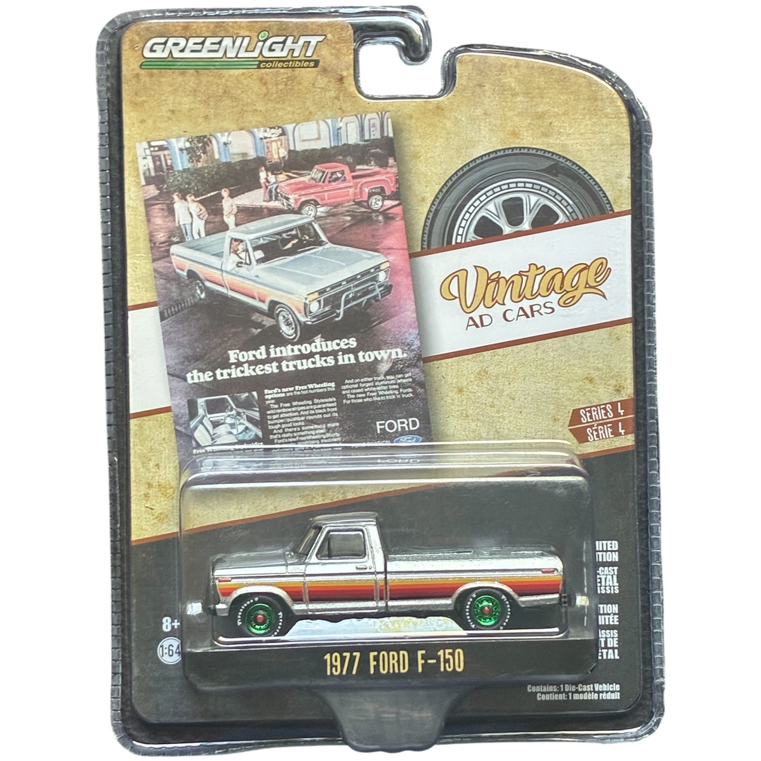 CHASE CAR GreenLight 1:64 1977 Ford F-150 – Vintage Ad Cars Series 4 – GL39060-B-CHASE