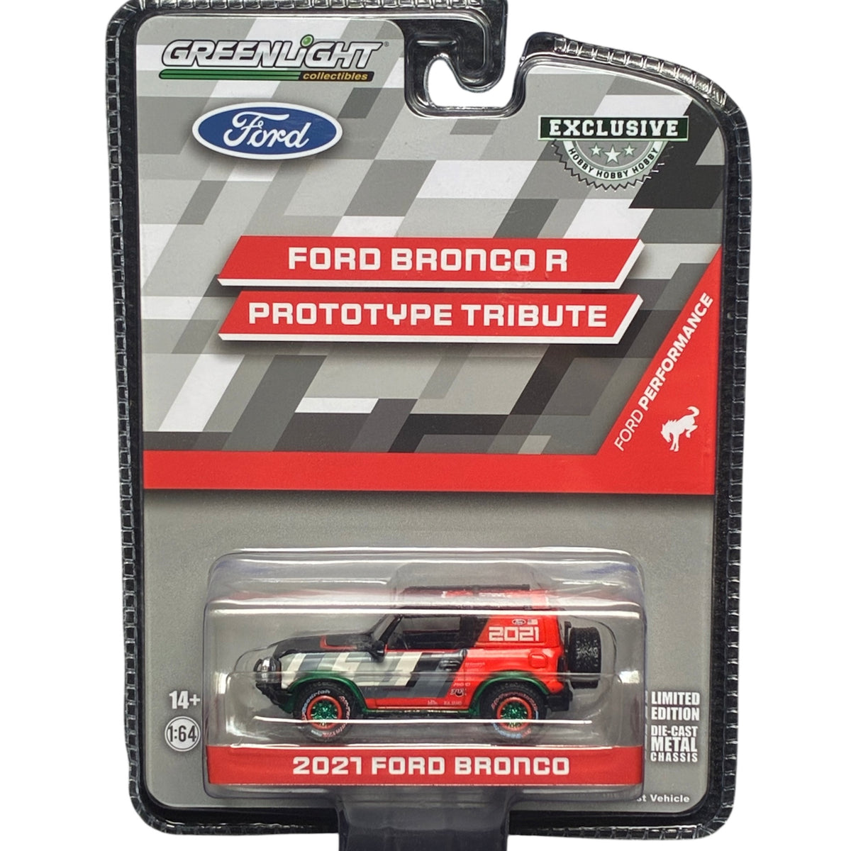 CHASE CAR GreenLight 1:64 2021 Ford Bronco R Prototype Tribute – Hobby Exclusive – GL30349-CHASE