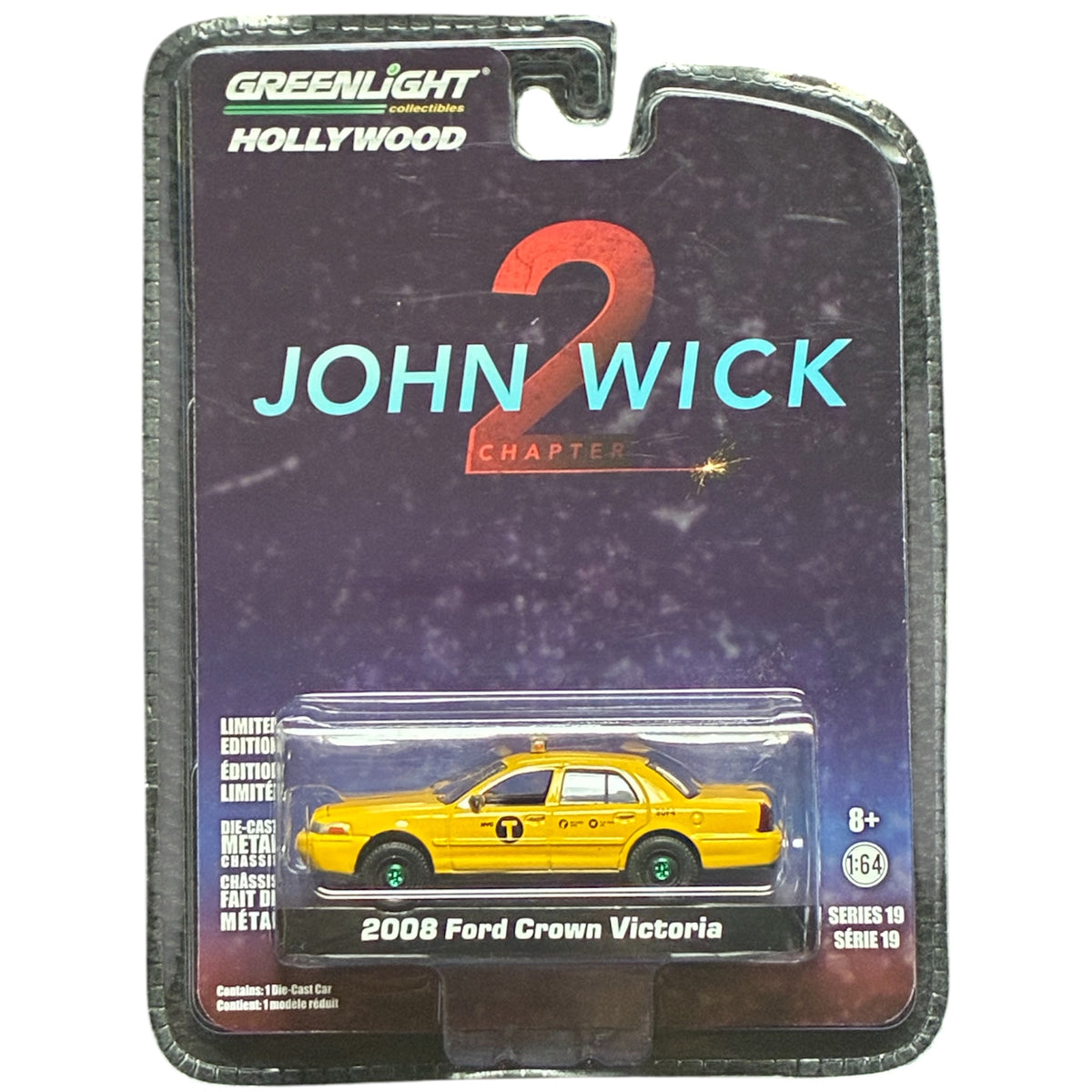 CHASE CAR GreenLight Hollywood John Wick: Chapter 2 2008 Ford Crown Victoria Green Wheels 1:64 GL44790-F-CHASE