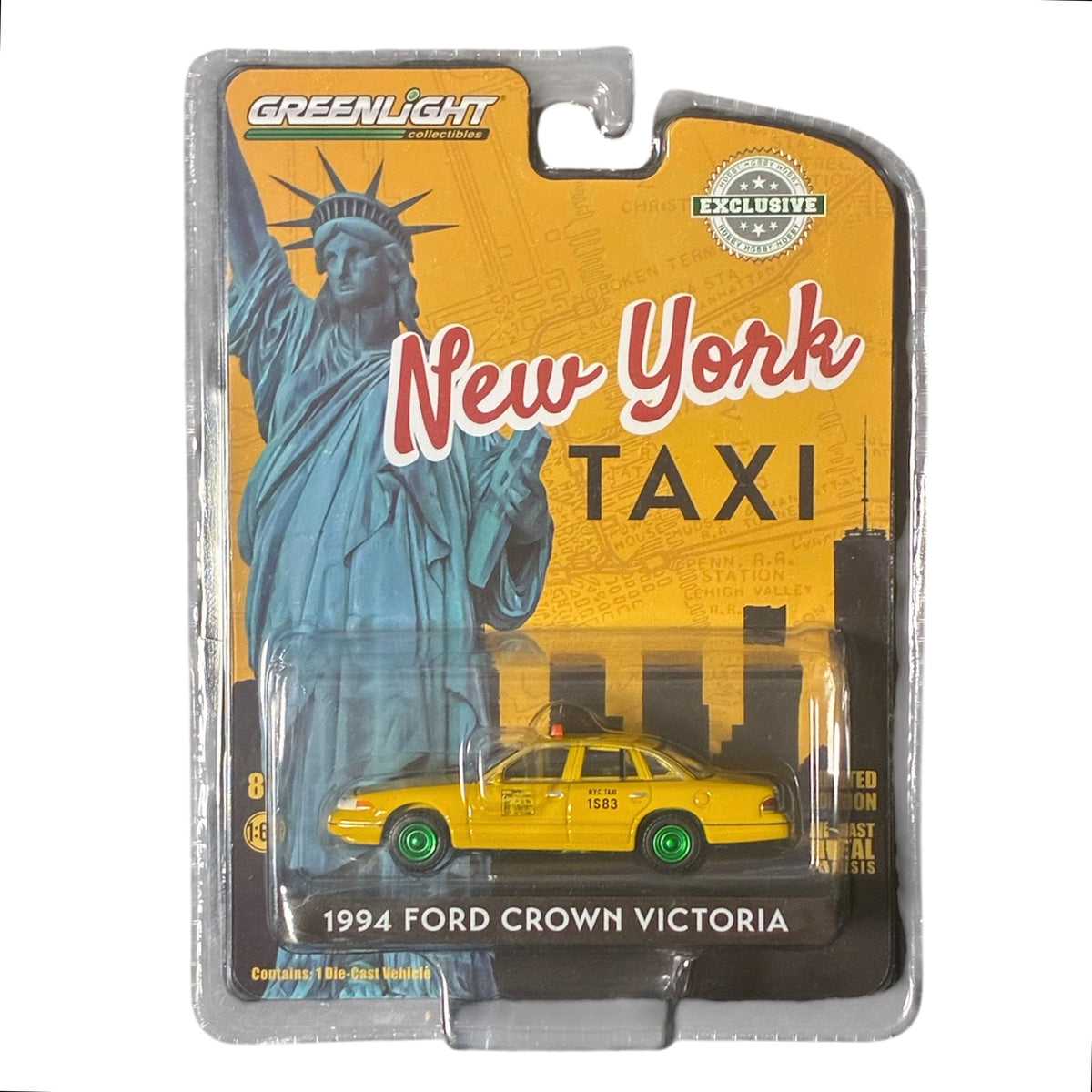 CHASE CAR GreenLight Hobby Exclusive Taxi de New York Ford Crown Victoria 1994 Roues Vertes 1:64 GL30206-CHASE