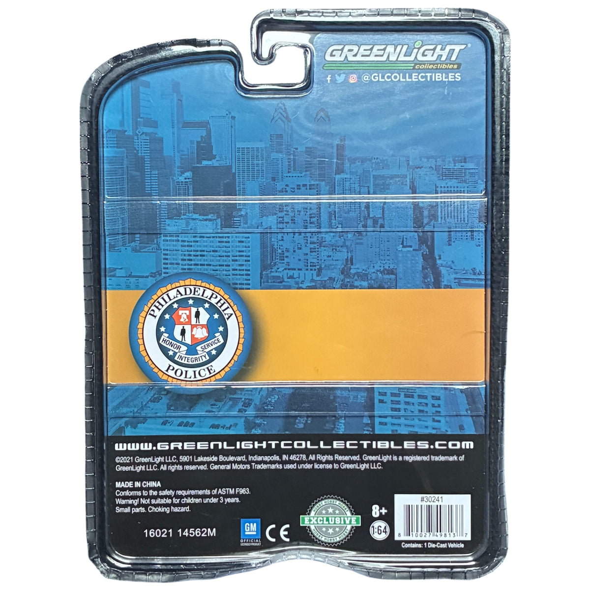 CHASE CAR GreenLight Hobby Exclusive 1986 Chevrolet M1008 Philadelphia Police 1:64 GL30241-CHASE