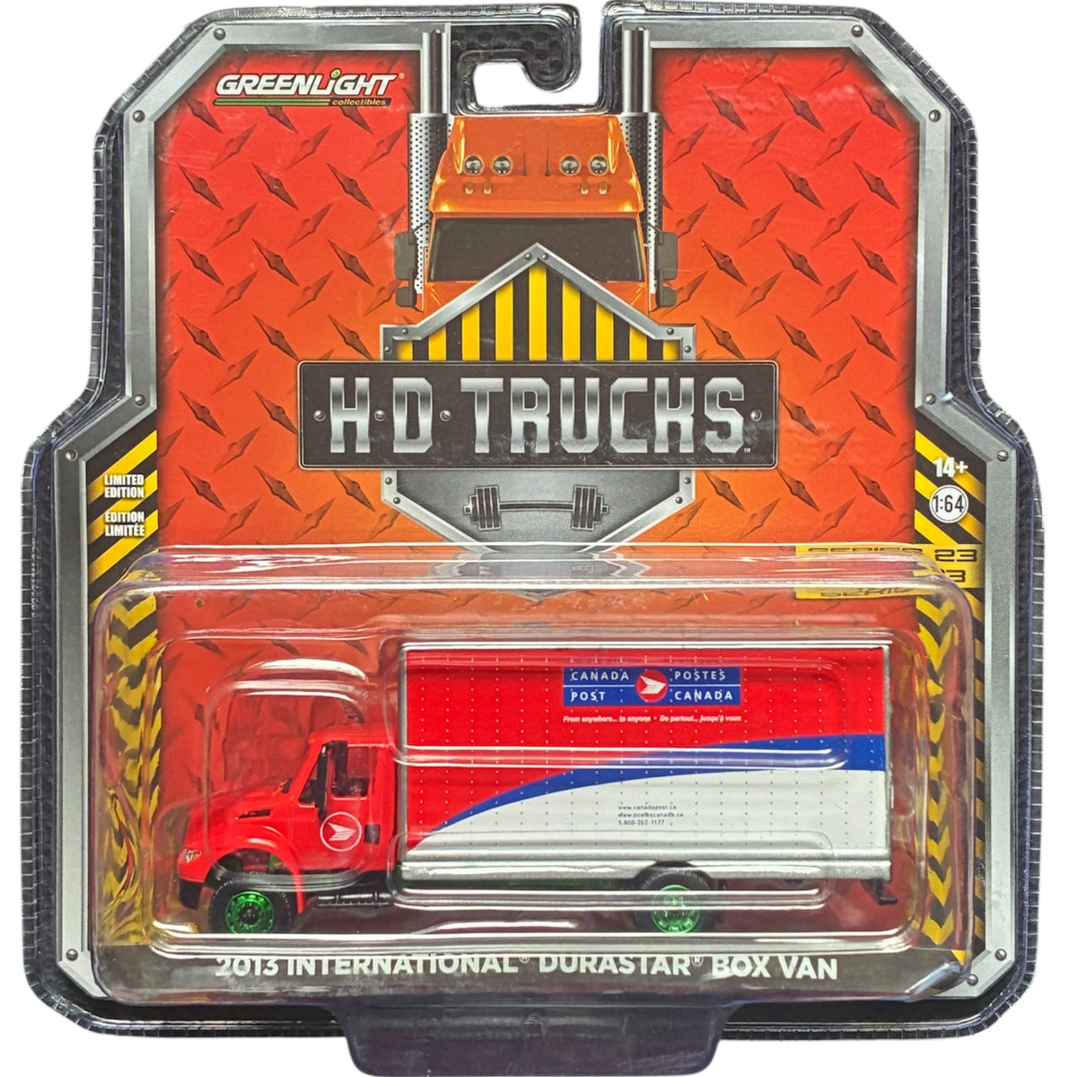 CHASE CAR GreenLight HD Trucks Series 23 Canada Post 2013 International DuraStar Box Van 1:64 GL33230-CHASE