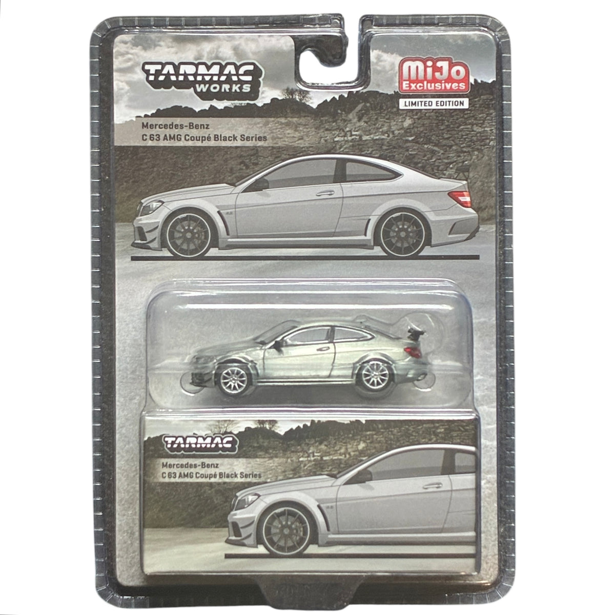 CHASE CAR – Tarmac Works MiJo Exclusive Mercedes-Benz C 63 AMG Coupé Black Series RAW CHASE 1:64 T64G-009-SL-CHASE