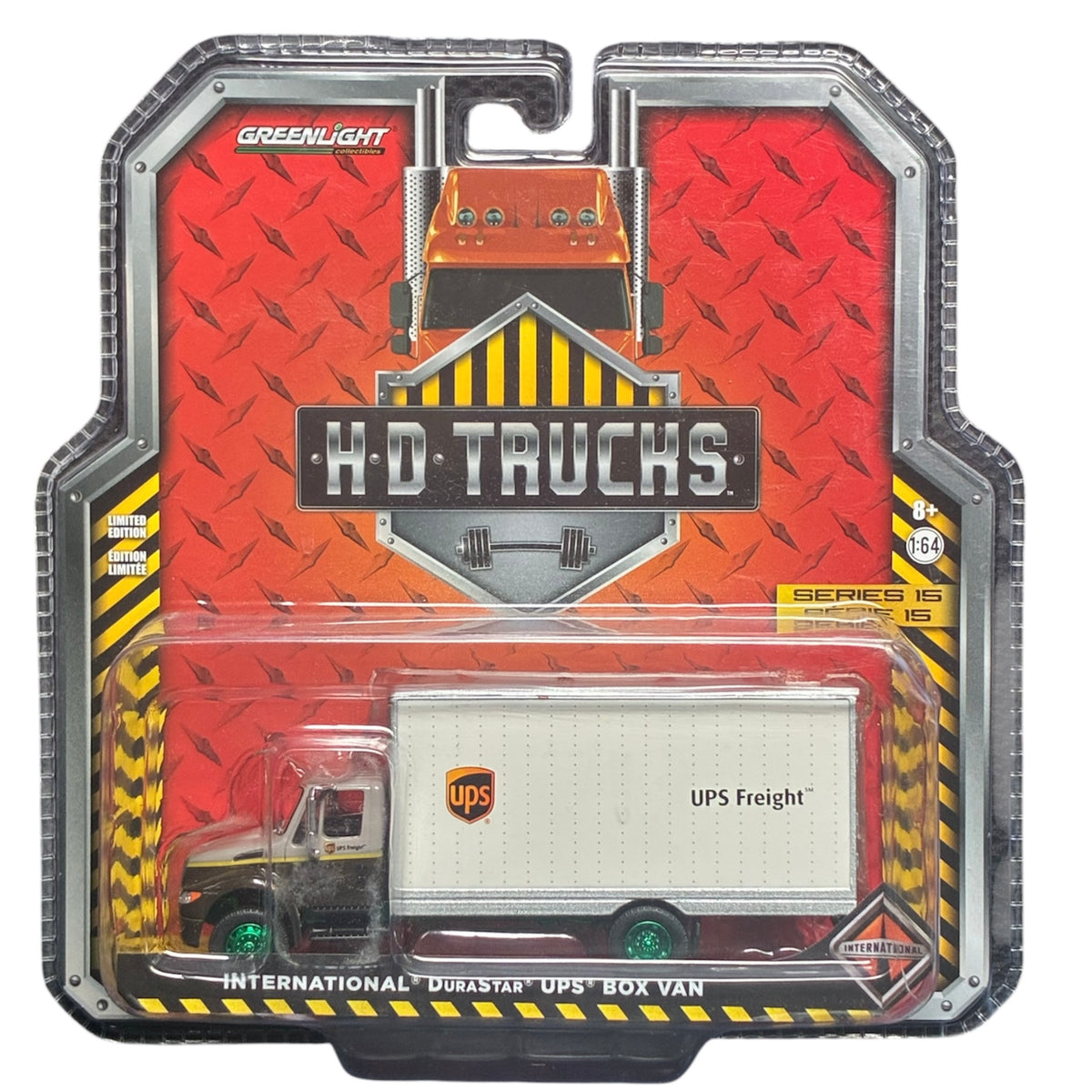 CHASE CAR GreenLight H.D. Trucks Series 15 2013 International DuraStar UPS Freight Box Van 1:64 GL33150-B-CHASE