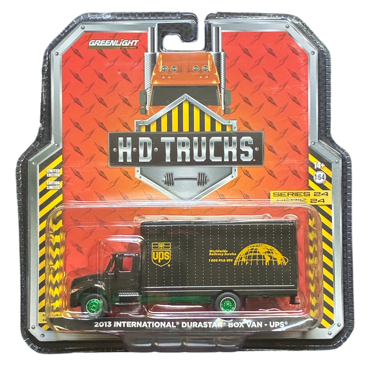 CHASE CAR GreenLight H.D. Trucks Series 24 2013 International DuraStar Camion Fourgon UPS 1:64 GL33240-CHASE
