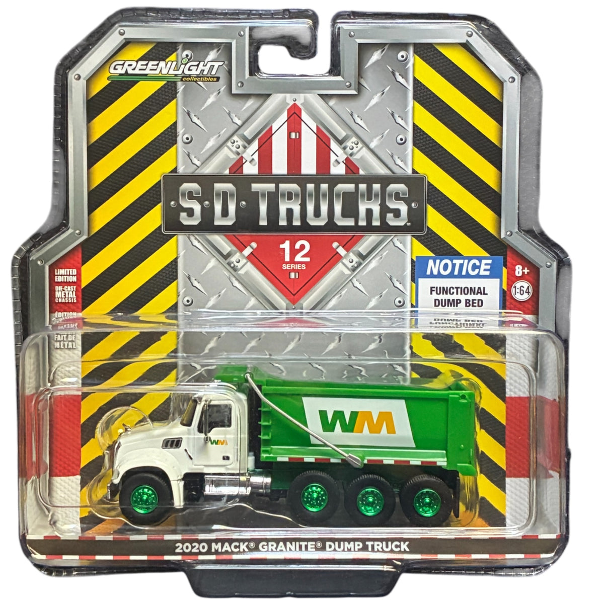 CHASE CAR GreenLight S.D. Trucks Series 12 2020 Mack Granite Camion-Benne Waste Management 1:64 GL45120-B-CHASE