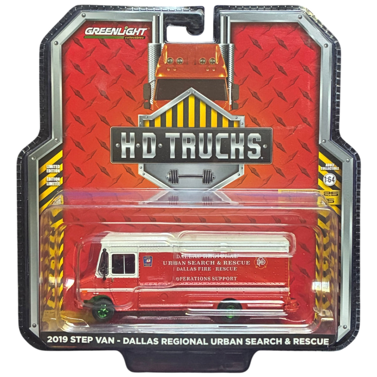 CHASE CAR GreenLight H.D. Trucks Series 25 2019 Step Van Dallas Regional Urban Search &amp; Rescue 1:64 GL33250-B-CHASE