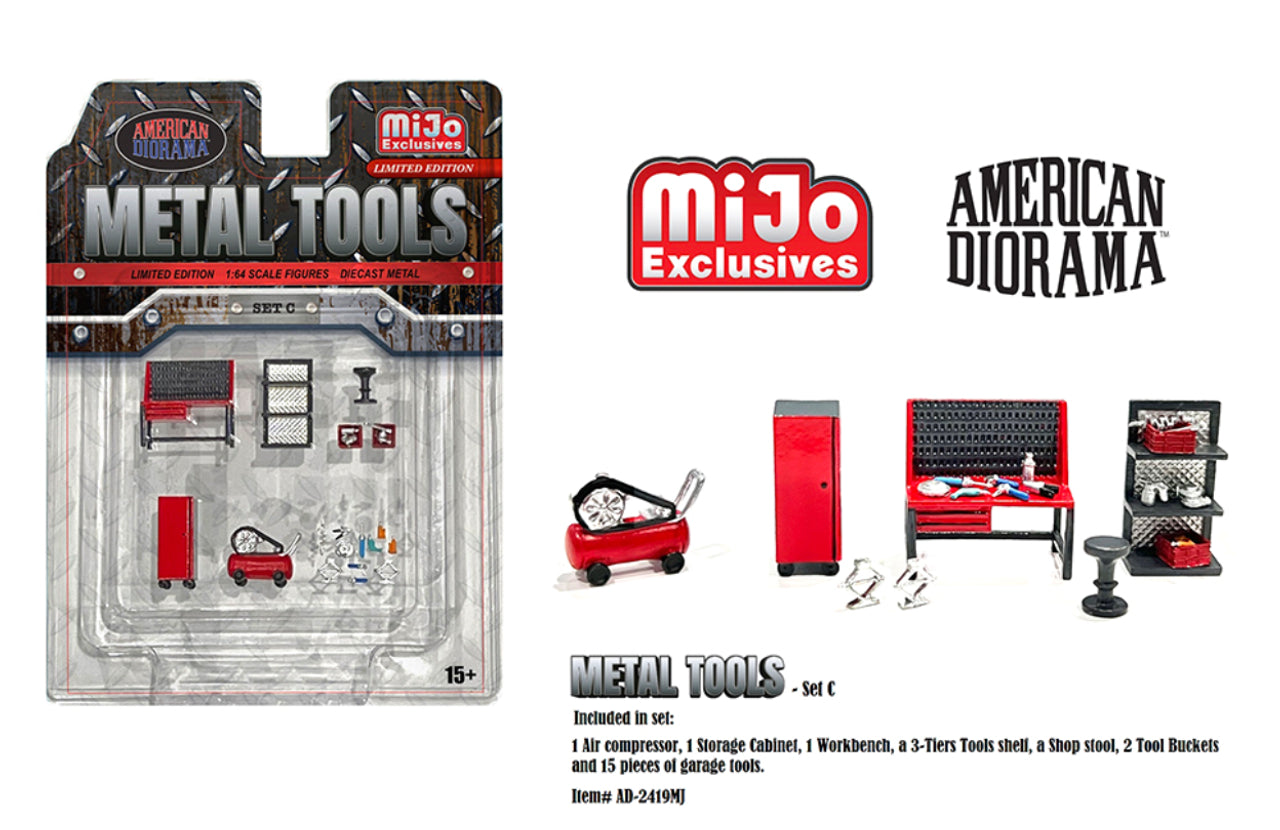 1/64 American Diorama Metal Tools Set C