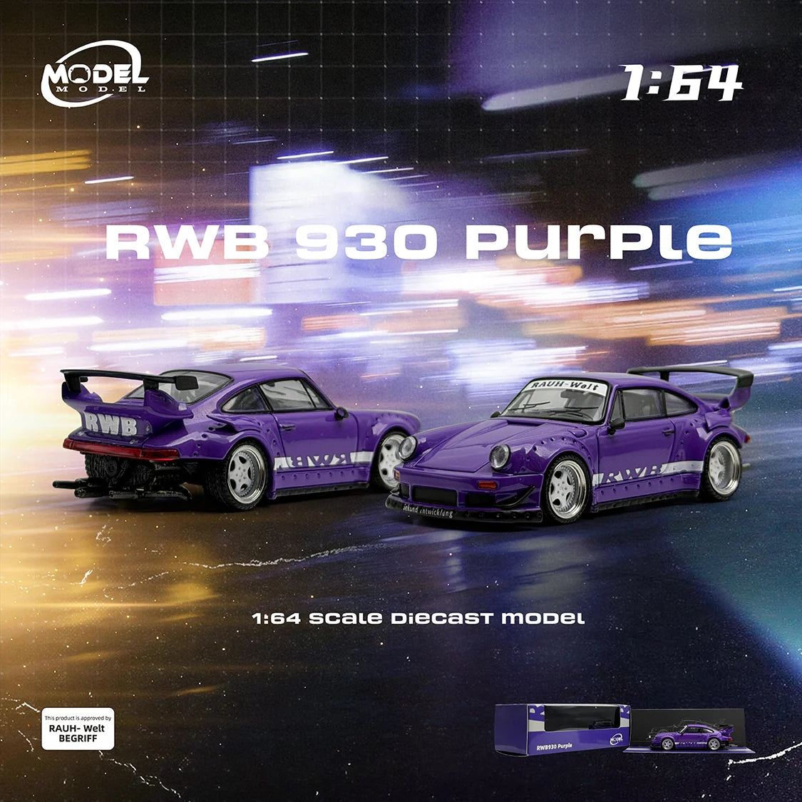 Porsche 911 RWB 930 violette 1:64 – Model Model MM64-RWB930-003