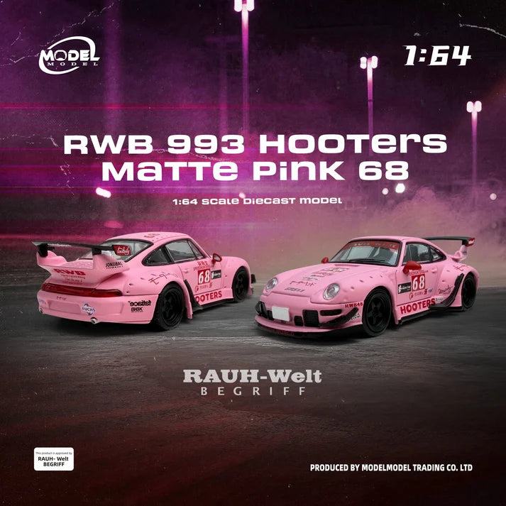 MODELMODEL 1:64 RWB 993 Hooters Matte Pink 