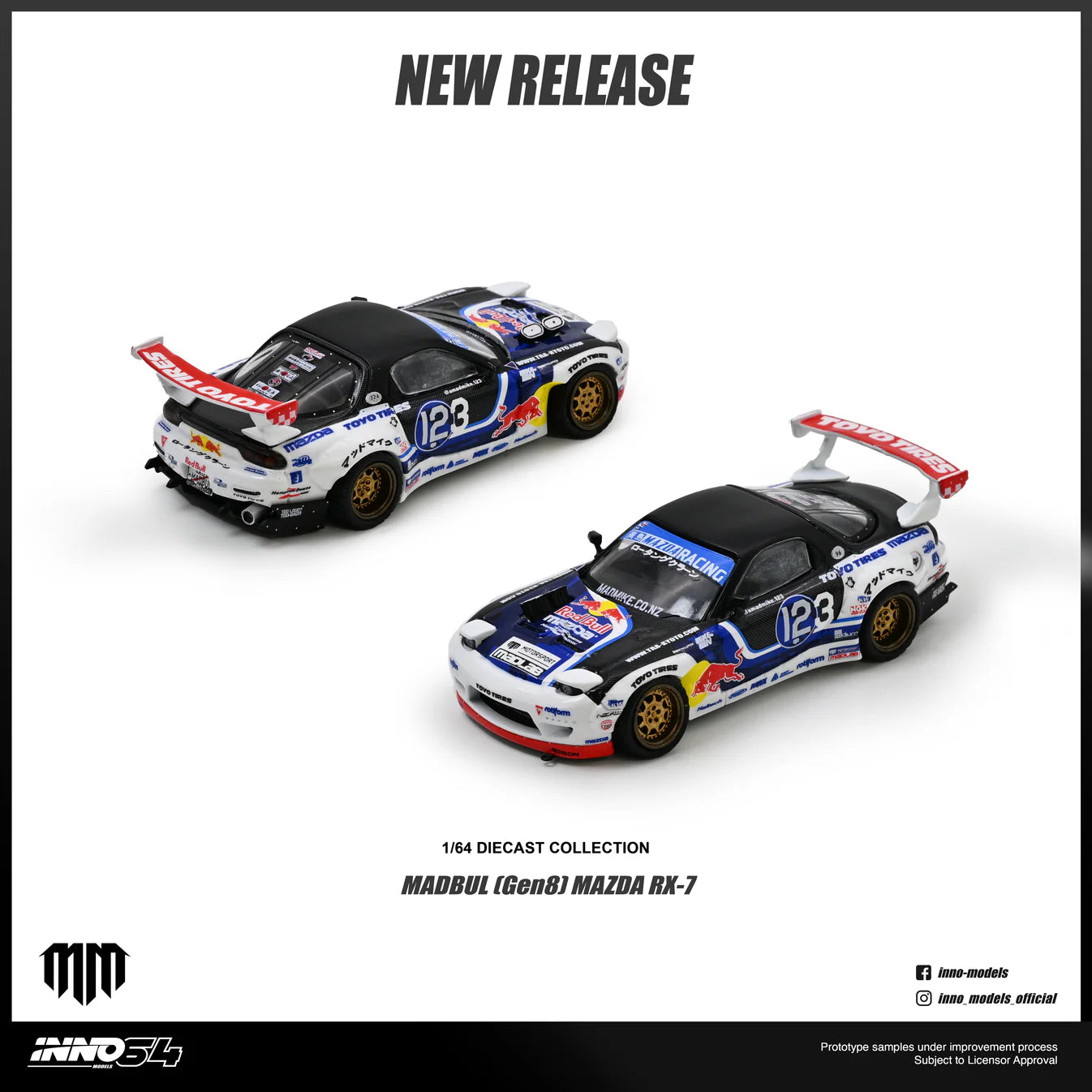 (PRE-ORDER 2026) Mazda RX-7 Mad Mike MADBUL Gen8 INNO64 1:64 IN64-RX7MM-01
