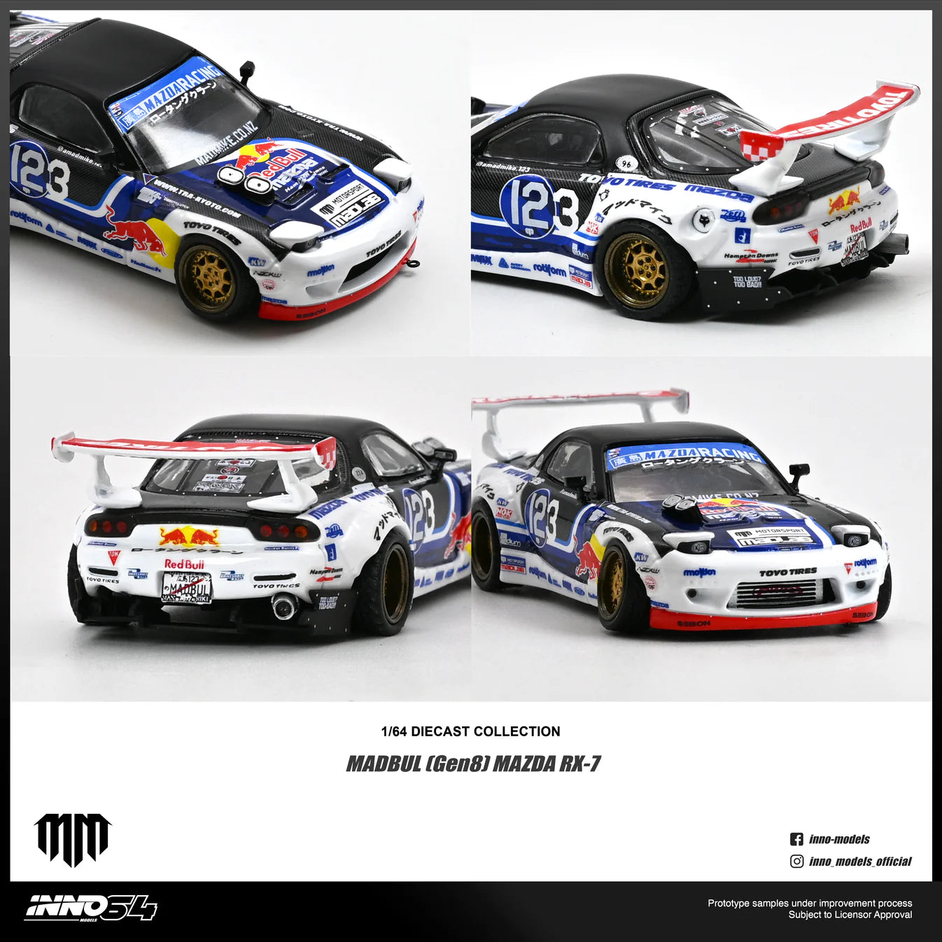 (PRE-ORDER 2026) Mazda RX-7 Mad Mike MADBUL Gen8 INNO64 1:64 IN64-RX7MM-01