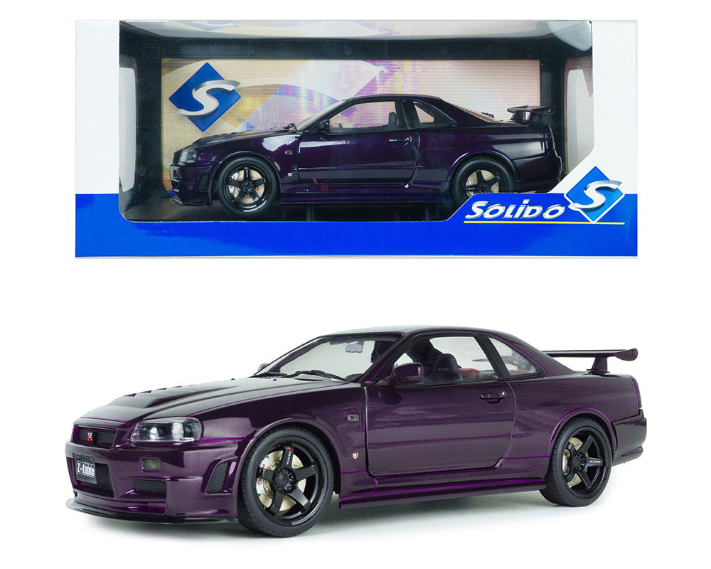 Solido 1:18 Nissan Skyline GT-R (BNR34) Z-Tune 1999 – Violet Midnight Purple – S1804311