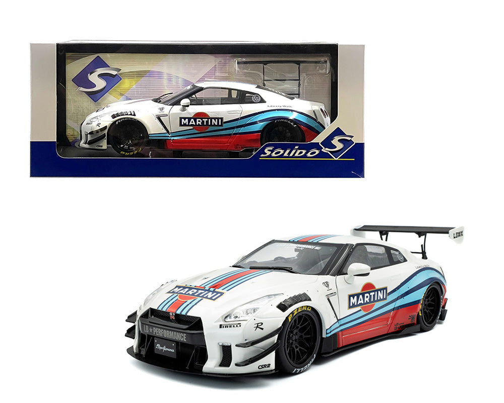 Solido 1:18 2024 Nissan Skyline GT-R R35 LBWK Liberty Walk MARTINI White – S1805819