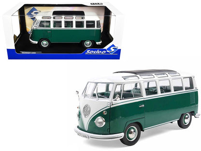 Solido 1:18 Volkswagen T1 Samba 1962 – Vert et blanc – S1813403