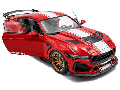 SOLIDO - 2024 Ford Shelby Mustang Super Snake Race Red with White Stripes - S1813801