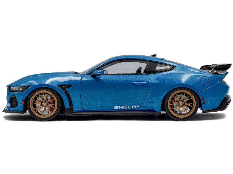 SOLIDO - 2024 Ford Shelby Mustang Super Snake Grabber Blue Metallic with Black Stripes - S1813802