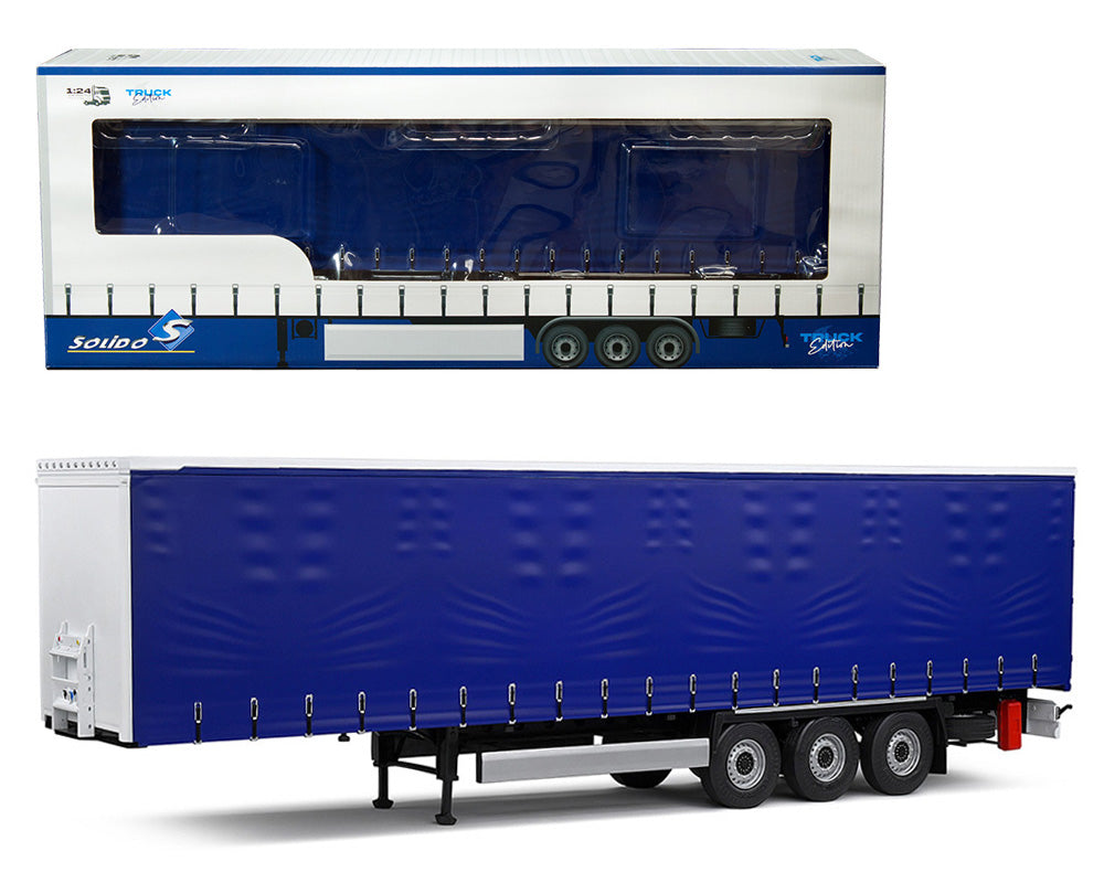 SOLIDO  1/24 - Semi Canvas Trailer (Blue)-Remorque Bachée (Bleu) S2400504