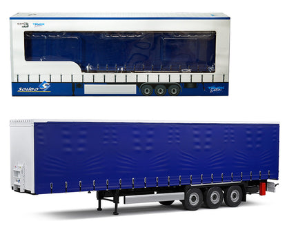 SOLIDO  1/24 - Semi Canvas Trailer (Blue)-Remorque Bachée (Bleu) S2400504