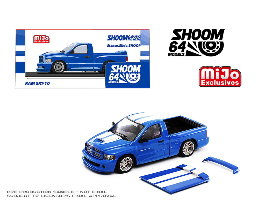 Shoom64 by GCD 1/64 - 2003 Ram SRT-10 LHD Blue - 103014-MJ1 - Mijo Exclusives