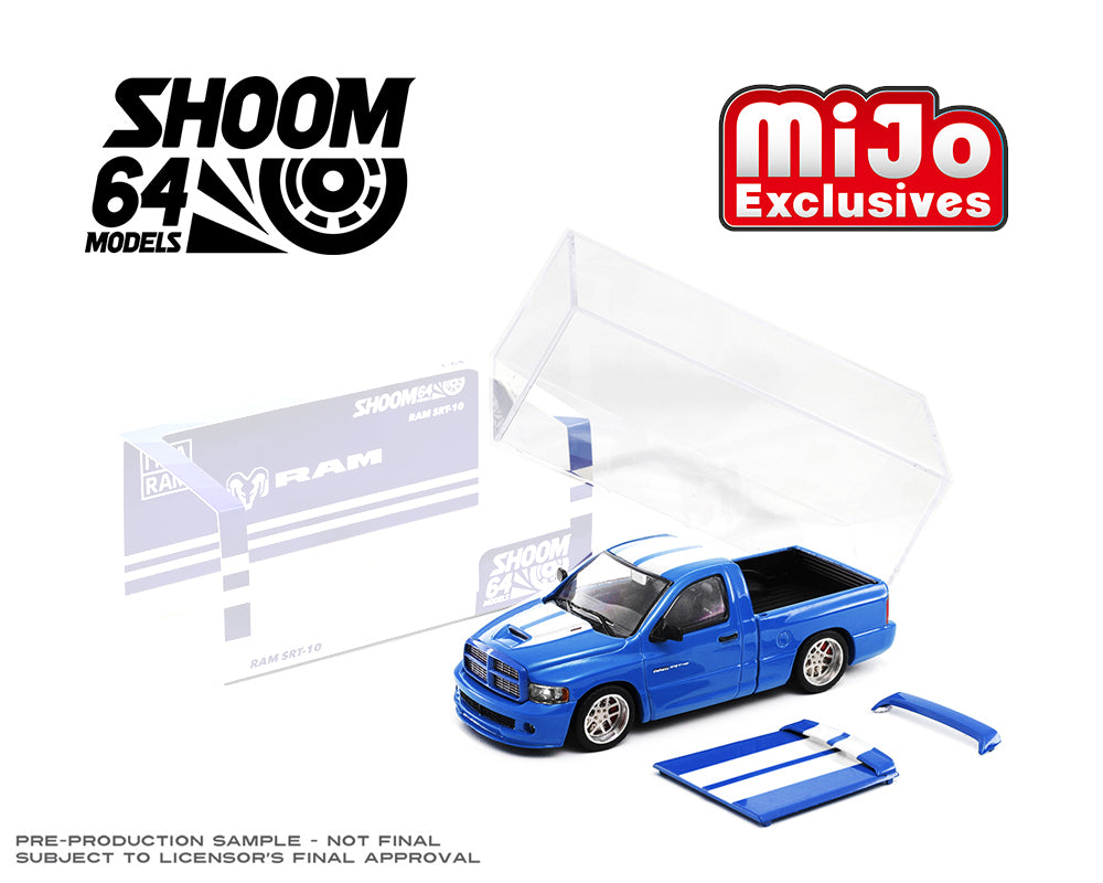 Shoom64 by GCD 1/64 - 2003 Ram SRT-10 LHD Blue - 103014-MJ1 - Mijo Exclusives