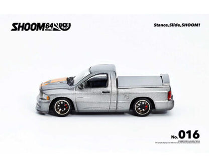 SHOOM64 1:64 Dodge Ram SRT-10 Pickup 2003 – Gris avec orange – Édition limitée – SHOOM-103-016