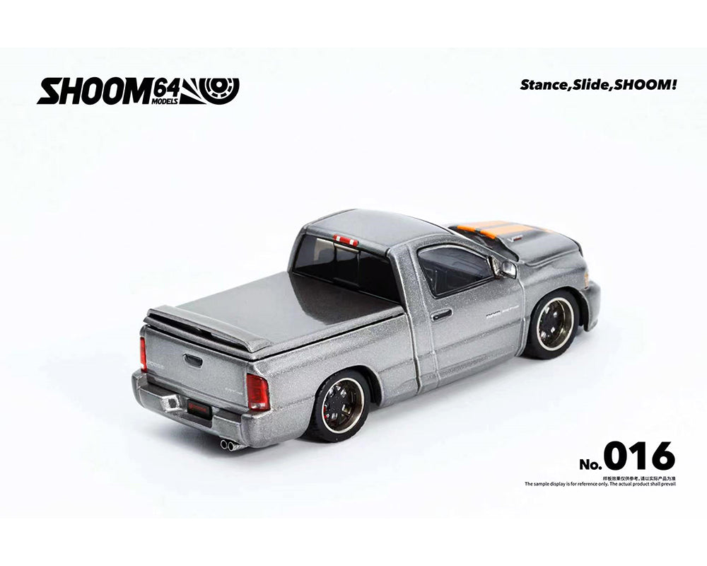 SHOOM64 1:64 Dodge Ram SRT-10 Pickup 2003 – Gris avec orange – Édition limitée – SHOOM-103-016