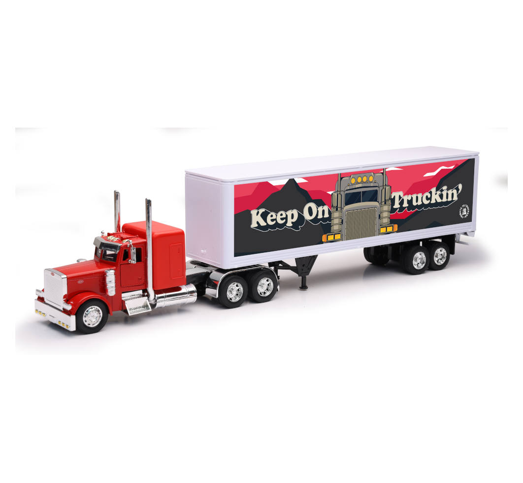 Kenworth Custom W900 avec remorque sèche-Rouge ``Keep on Trucking``
