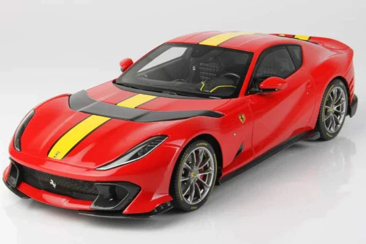 2021 Ferrari 812 Competizione Rosso Corsa Red w/ Yellow Stripe 1:18