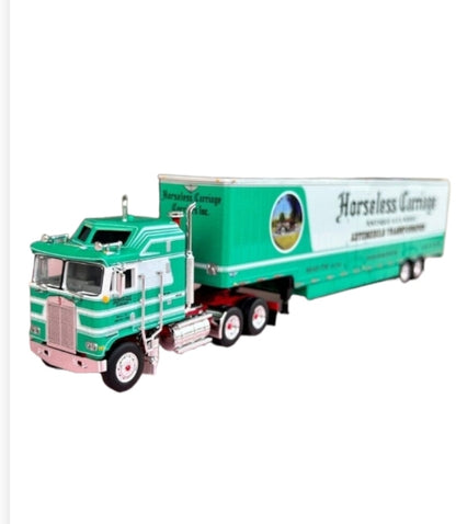 PETERBILT, HORSELESS CARRIAGE Automobile Transport Truck Set 1:64 by DCP