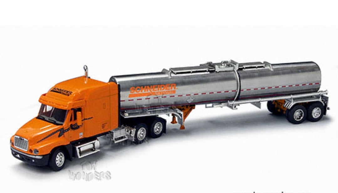 Schneider National - Freightliner Century w/ Chemical Tanker (1/64, Orange) by DCP