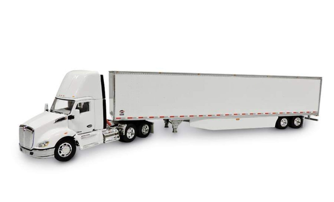White Kenworth T680 Day Cab Truck with 53&