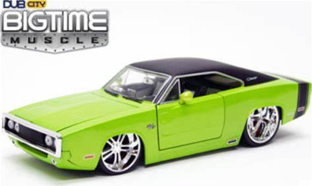 1970 Dodge Charger (Green with Black Top) (Échelle-Scale 1:24)
