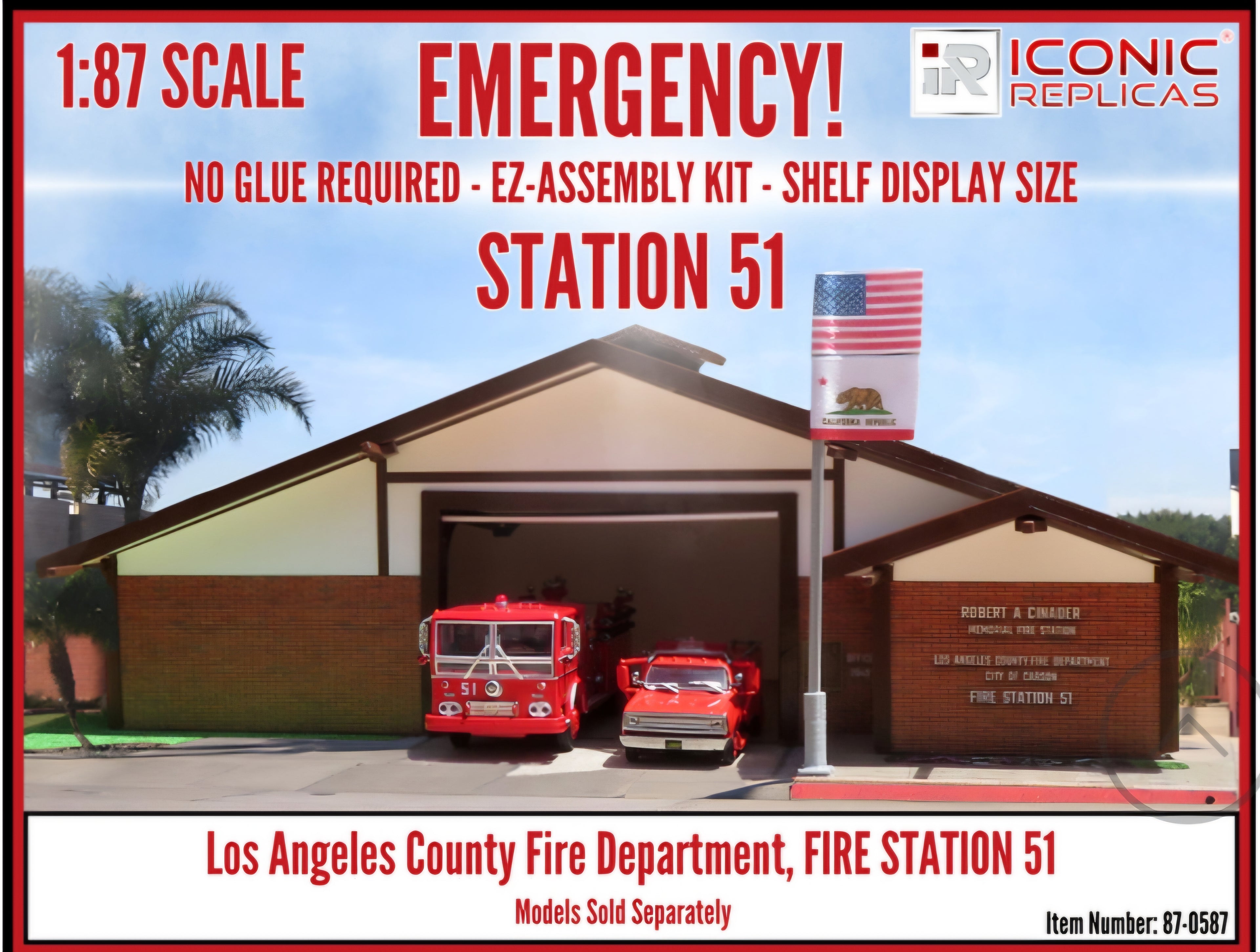 Emergency! Station 51- Station de Pompier-Fire Station-Diorama 1:87