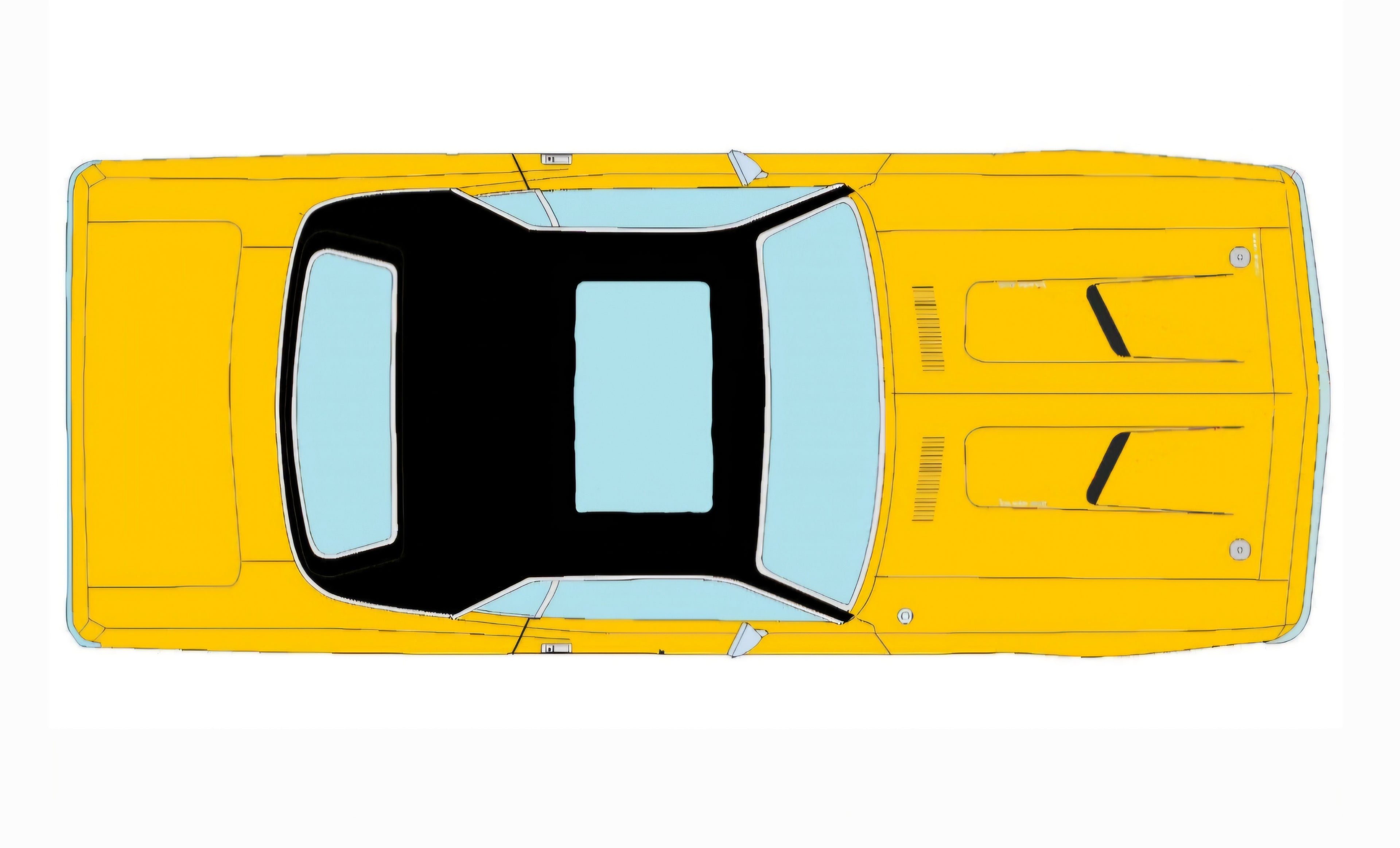 1972 Cuda 340, toit ouvrant- Sunroof &amp; Black Vinyl Top. Lemon Twist Yellow (Limitée à 60 unités-Limited to 60 units)