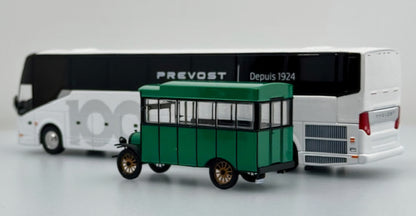 (1:64) Prevost 100th Anniversary Bus Set 2024 H3-45 Coach and 1924 "Clarisse" Bus