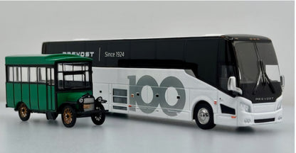 (1:64) Prevost 100th Anniversary Bus Set 2024 H3-45 Coach and 1924 "Clarisse" Bus