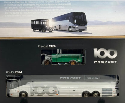 (1:64) Prevost 100th Anniversary Bus Set 2024 H3-45 Coach and 1924 "Clarisse" Bus