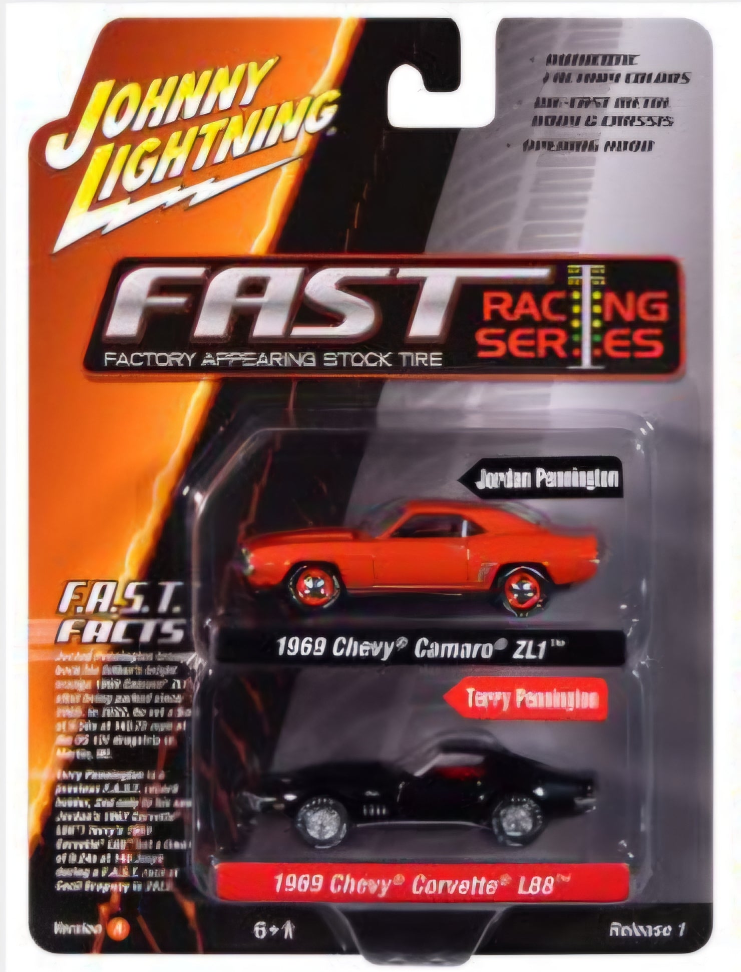 Johnny Lightning Duo-Pack 2025 Release 1- Set-A, F.A.S.T. Series-1969 Chevrolet ZL1 Camaro &amp;  1969 Corvette L88