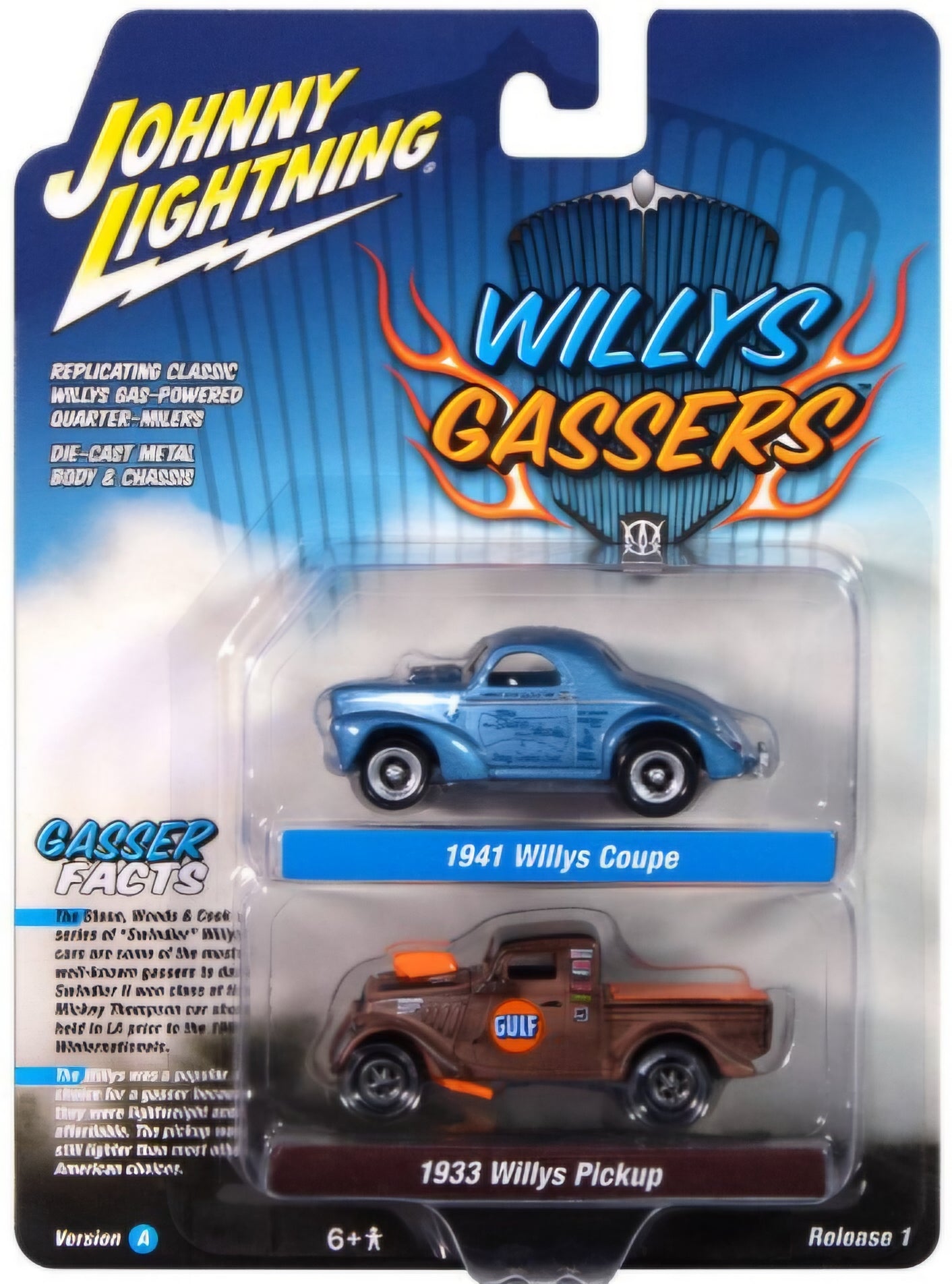Johnny Lightning Duo-Pack 2025 Release 1- Set-A, Willys Gassers-1941 Willys &amp; 1933 Willys Gasser