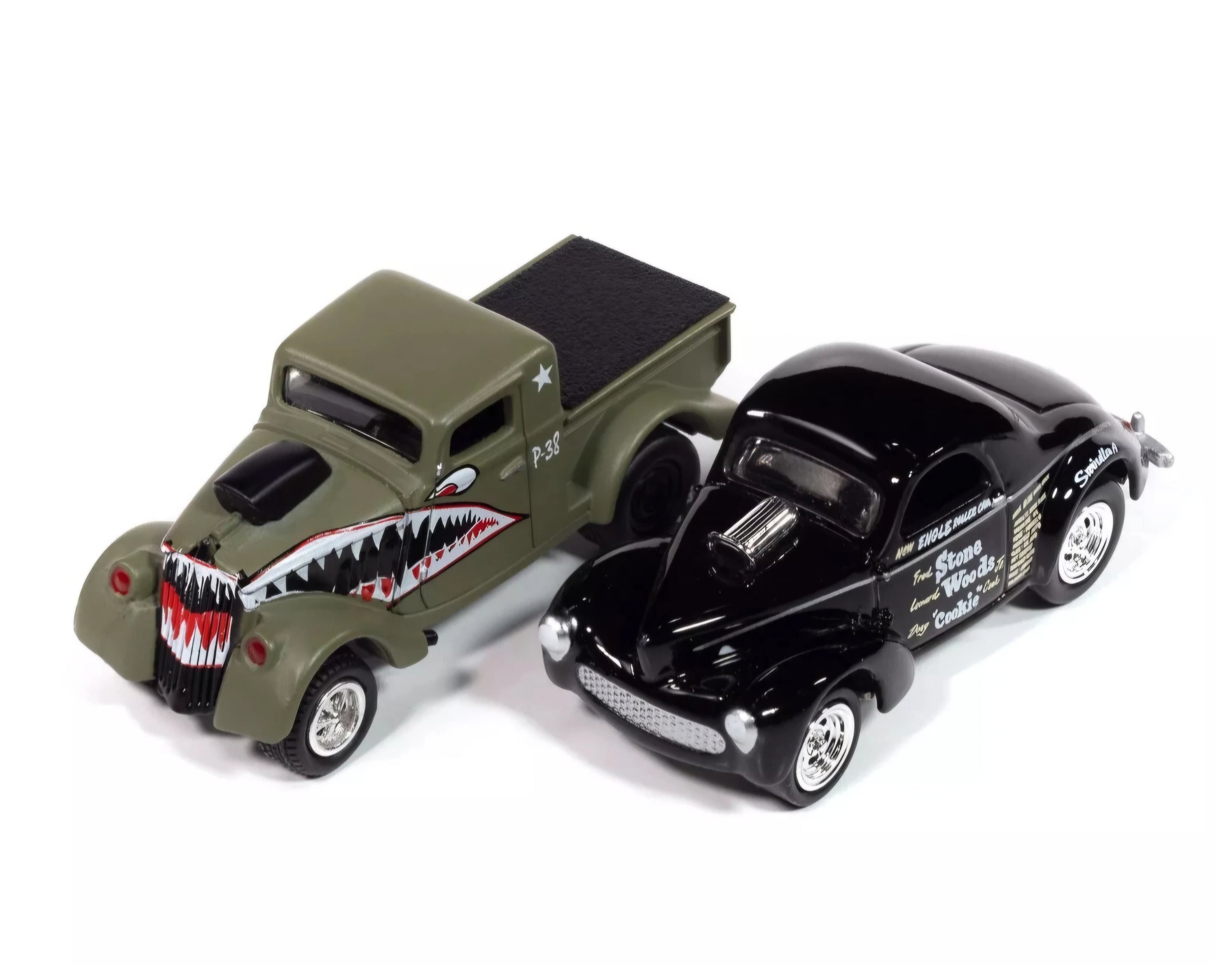 Johnny Lightning Duo-Pack 2025 Release 1- Set-B , Willys Gassers, 1941 Willys &amp; 1933 Willys Gasser Pickup