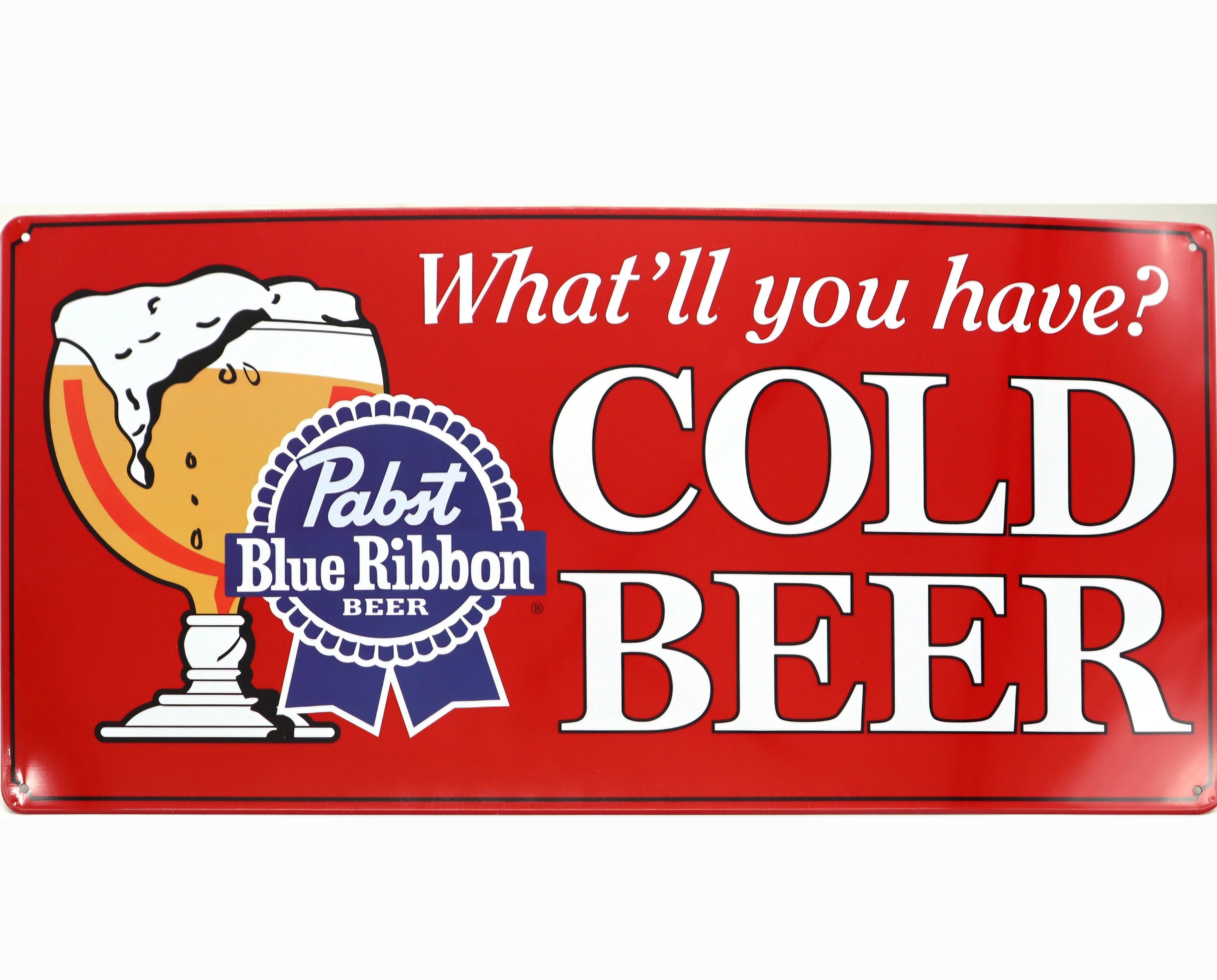 19 x 9.5 PABST COLD BEER