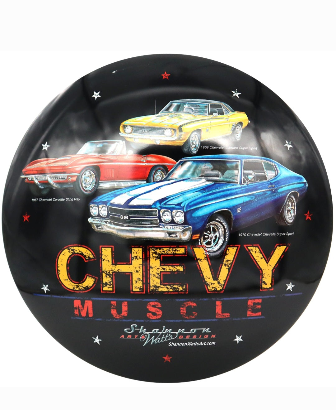 CHEVY MUSCLE (15" Dome Metal Sign)